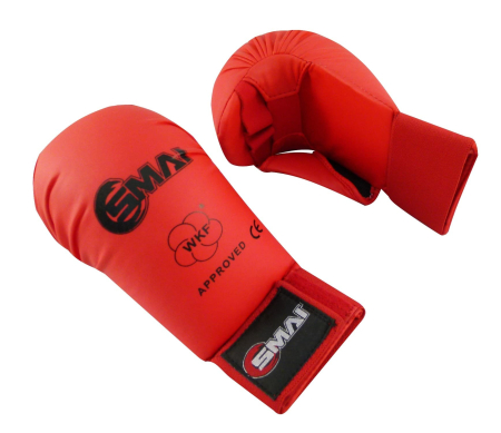 Накладки для карате красные с защитой пальца WKF/SMAI