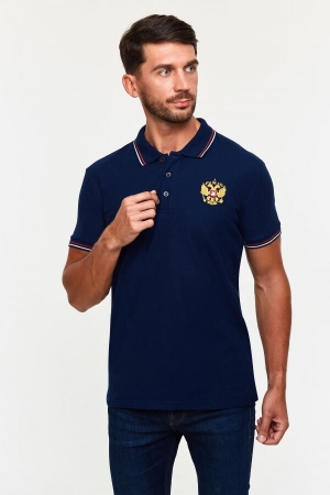 Рубашка Поло мужская 65M-RR-1497 (темно-синий) 
