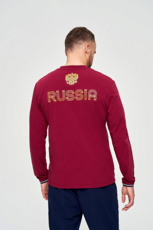 M14110G-CC231 Футболка длинный рукав мужская (бордовый/бордовый)