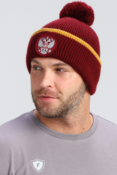 U20421G-VV256 Шапка вязаная (винный/винный)