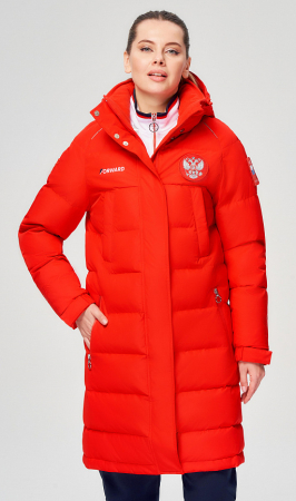 W08130G-FF232R Куртка пуховая женская (красный/красный)