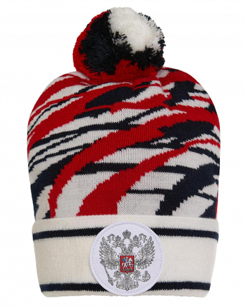 U20421G-FF232R Шапка вязаная (белый/красный)