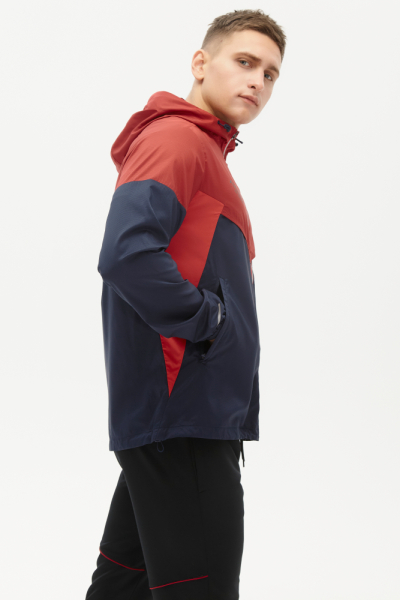 M02121T-CN251 Куртка ветрозащитная мужская (бордовый/синий)