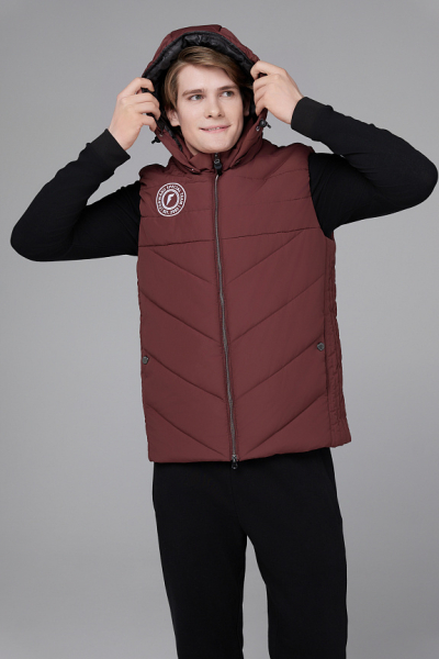 M11210G-CC242 Жилет утепленный мужской (коричневый/коричневый)