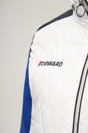 W11320G-FF232 Жилет утепленный женский (белый/синий)