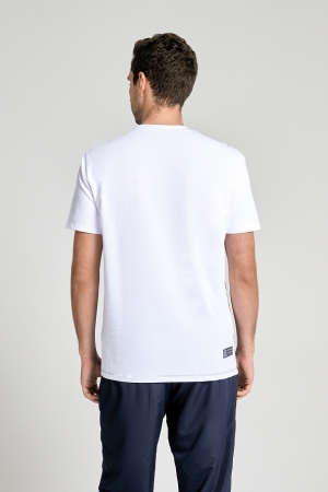 M14240G-WN241 Футболка короткий рукав мужская (белый/синий)