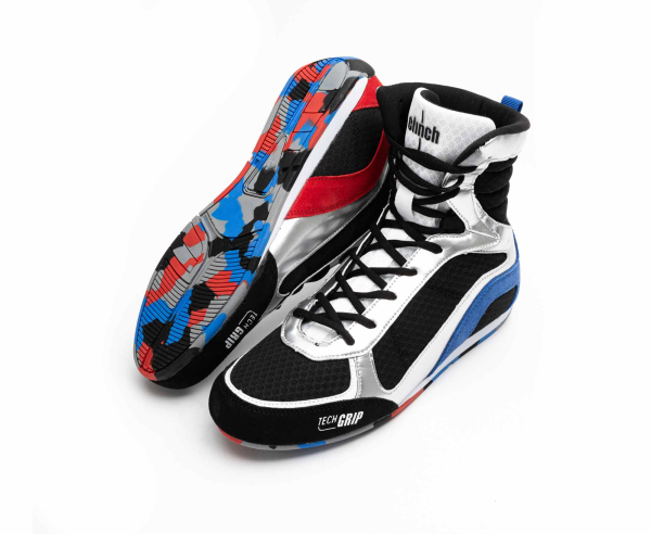 Боксерки Clinch Olimp Limited Edition 2.0 чёрно-серебристо-сине-красные C416