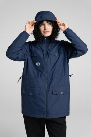 W09110SF-NN241 Куртка ветрозащитная на флисовой подкладке женская (синий/синий)