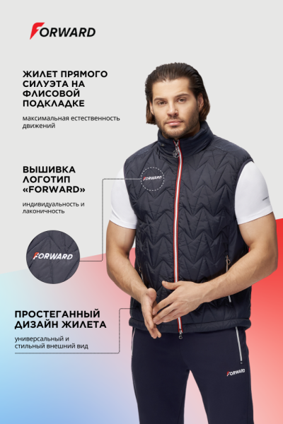 M11320P-FF242 Жилет утепленный мужской (синий/синий)