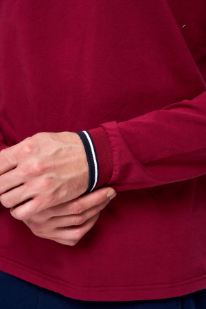 M14110G-CC231 Футболка длинный рукав мужская (бордовый/бордовый)