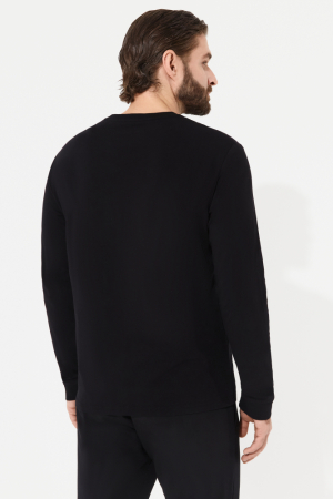 M14110G-BB251 Футболка длинный рукав мужская (черный)