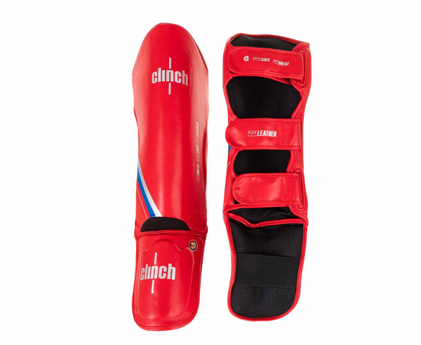 Защита голени и стопы Clinch Shin Instep Guard Kick красная C521N