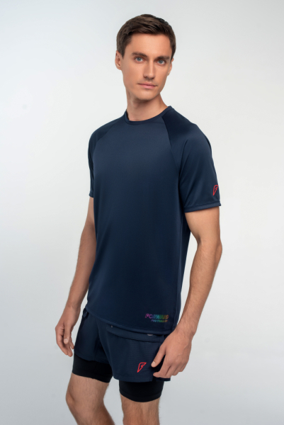 M14260T-NN242 Футболка тренировочная с кор. рукавом мужская (синий/синий)