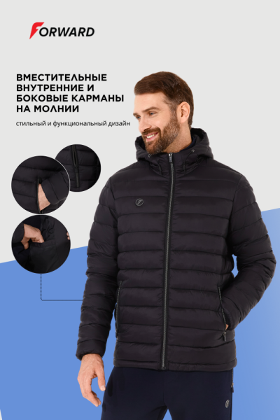 M08220G-BB251 Куртка утепленная мужская (черный)