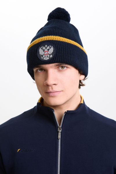 U20421G-NN256 Шапка вязаная (синий/синий)