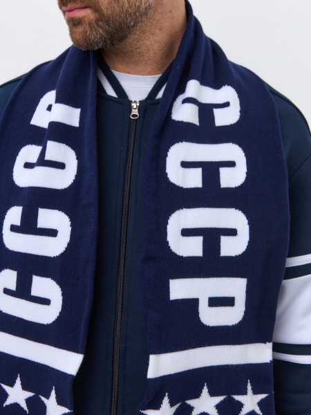 Шарф вязанный СССР 60M-RT-1849 синий /RUSTEAM