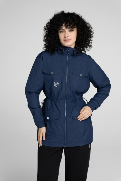 W09110SF-NN241 Куртка ветрозащитная на флисовой подкладке женская (синий/синий)