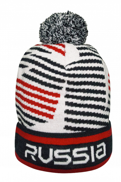 U20492G-WN222 Шапка трикотажная (белый/синий)