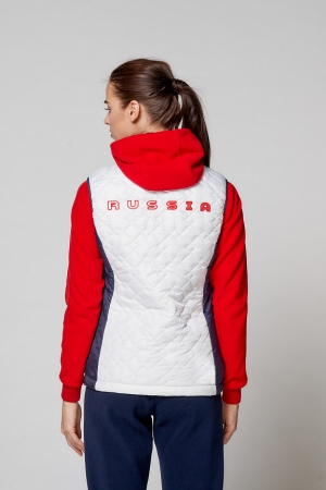 W11321G-FF212 Жилет женский (белый/голубой)