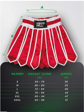 Шорты кикбокс Green Hill COLISEUM красные