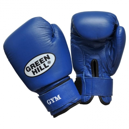 Перчатки боксерские GYM синие /Green Hill 