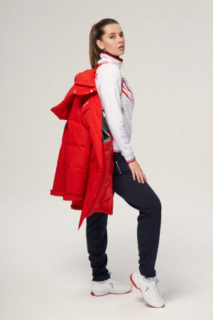 W08130G-FF232R Куртка пуховая женская (красный/красный)