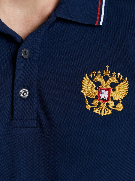 Рубашка Поло мужcкая 65M-RR-1497 (тёмно-синий) /RED-N-ROCK'S