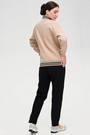 W04310G-SB242 Костюм тренировочный женский (бежевый/черный)