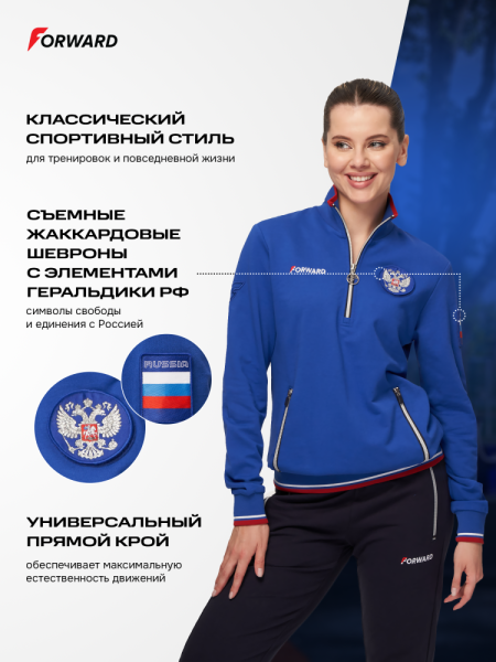 W04330G-FF232 Костюм спортивный (тренировочный женский) (голубой/синий)
