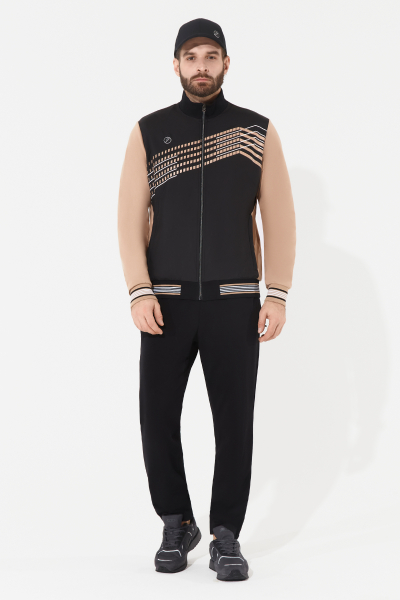 M04350G-DB251 Костюм тренировочный мужской (бежевый/черный)