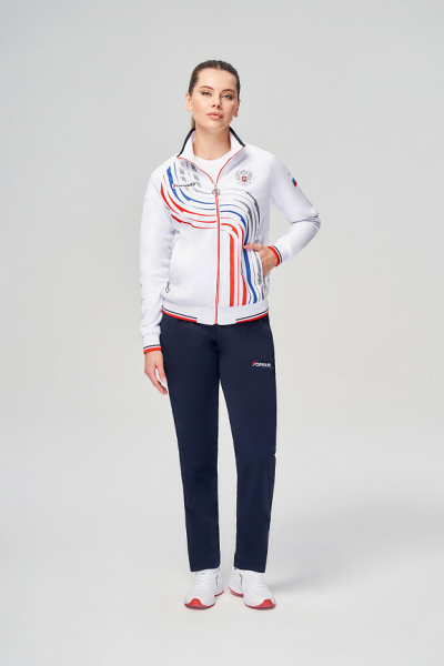 W05320G-FF232 Костюм спортивный женский (белый/синий)