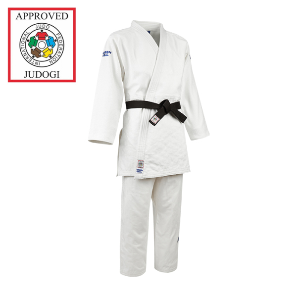 Кимоно дзюдо SUPER IJF JSS-10211EU7 белое /Green Hill