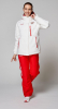 W03331G-FF222 Костюм утепленный женский (белый/красный)