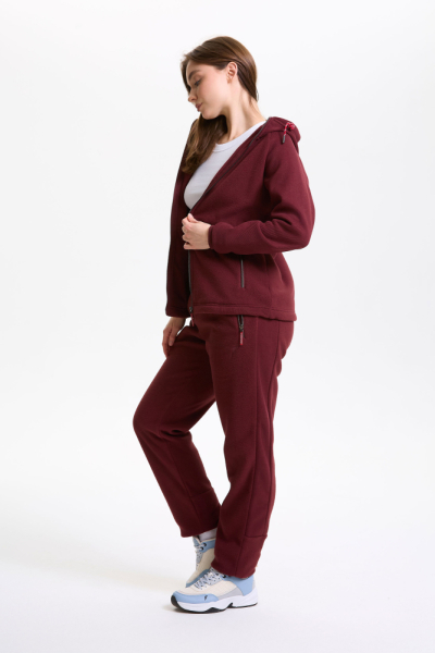 W06340G-CC252 Костюм флисовый женский (бордовый/бордовый)