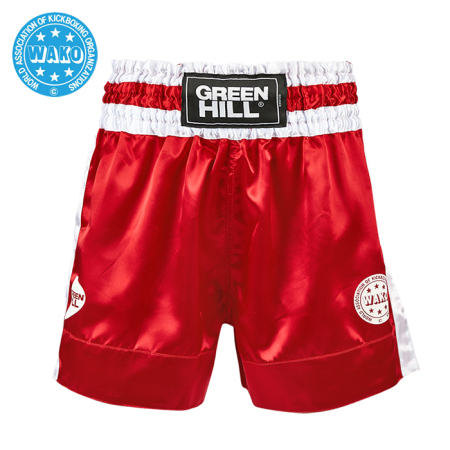 Шорты кикбокс Fighter WAKOApproved крас/3746w крас/Green Hill