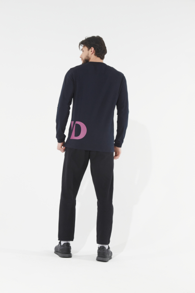 M14120G-NN251 Футболка длинный рукав мужская (синий)