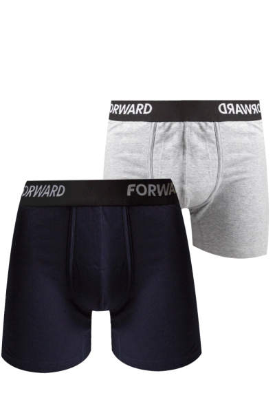 M18510SF-GN242 Комплект трусы боксеры укороченные мужские 2 шт (серый/синий)