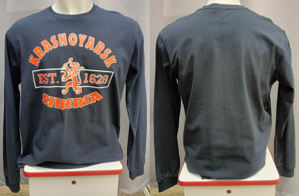 Футболка Красноярск Лев (тёмно-синий) длинный рукав/ Кр-7ТС