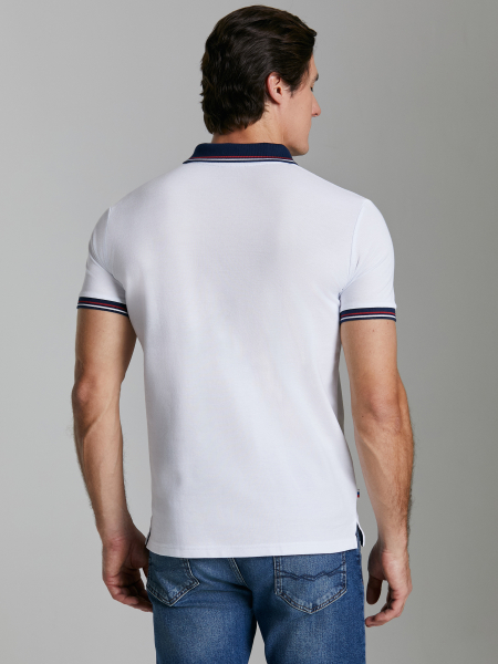 Рубашка Поло мужская белая 65M-RR-1497 /RED N ROCKS