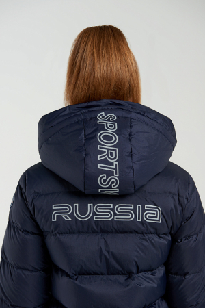 W08120G-NN222 Пальто пуховое женское (синий)