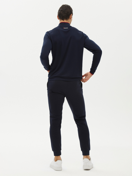 M14112FP-NC251 Футболка с длинным рукавом мужская (синий/бордовый)