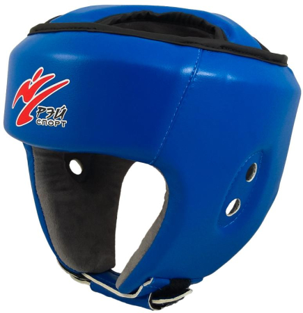 Шлем для единоборств БОЕЦ-3, искуственная кожа (синий)
