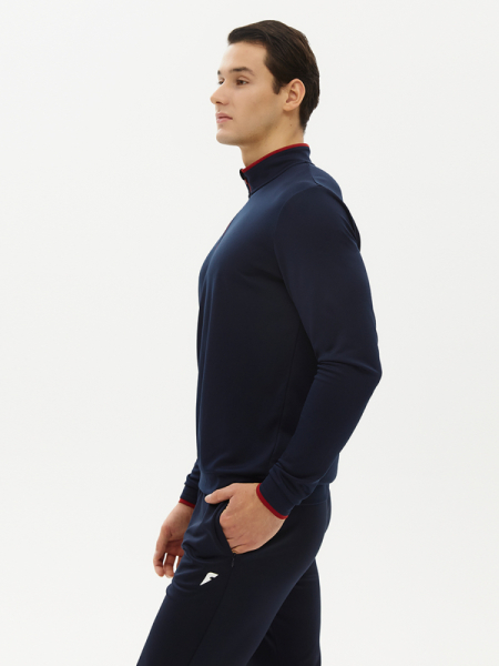 M14112FP-NC251 Футболка с длинным рукавом мужская (синий/бордовый)