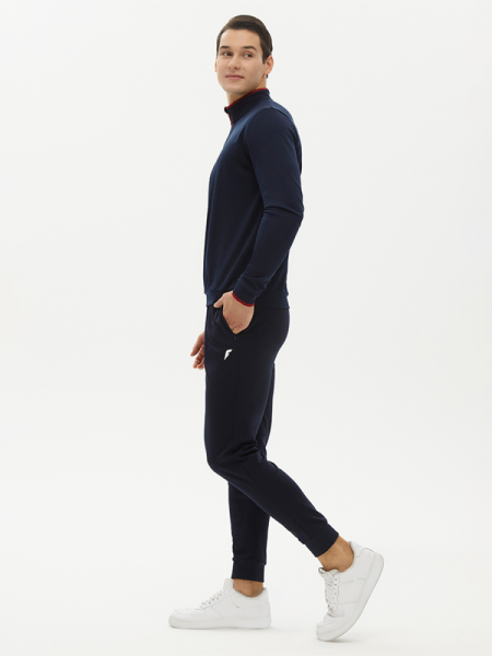 M14112FP-NC251 Футболка с длинным рукавом мужская (синий/бордовый)