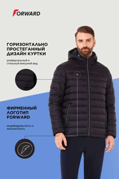 M08220G-BB251 Куртка утепленная мужская (черный)