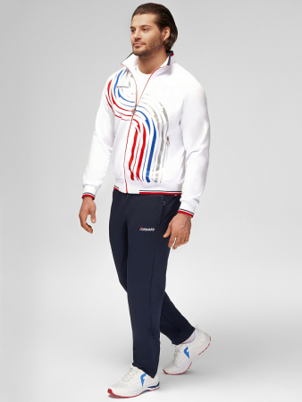 M05320P-FF232R Костюм спортивный мужской (белый/синий)