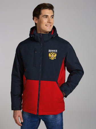Куртка-ветровка флис мужская 66M-RR-1326 (темно-синий/красный) 
