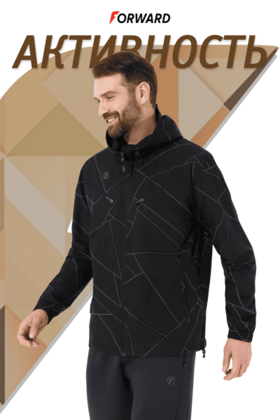 M02120G-BB251 Куртка ветрозащитная мужская (черный)