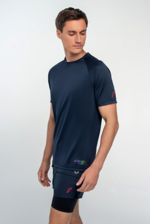 M14260T-NN242 Футболка тренировочная с кор. рукавом мужская (синий/синий)