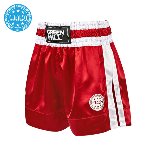 Шорты кикбокс Fighter WAKOApproved крас/3746w крас/Green Hill